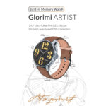 ساعت هوشمند گلوریمی مدل Artist مناسب برای ورزش، کنترل سطح اکسیژن خون، شمارش ضربان قلب، پایش وضعیت خواب با بند چرم